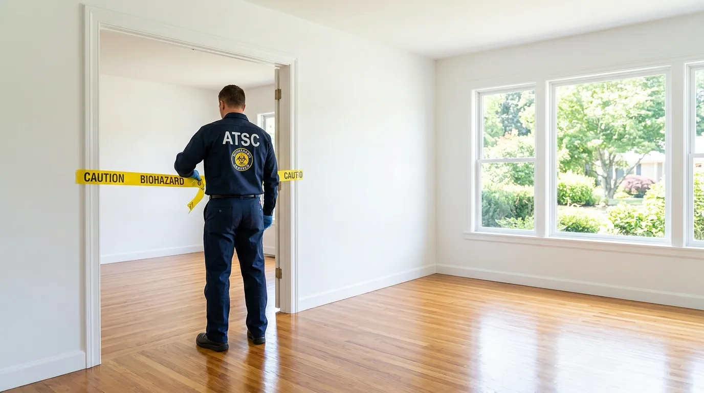 Certified biohazard cleanup crew performing Trauma Scene Cleanup in San Bernardino